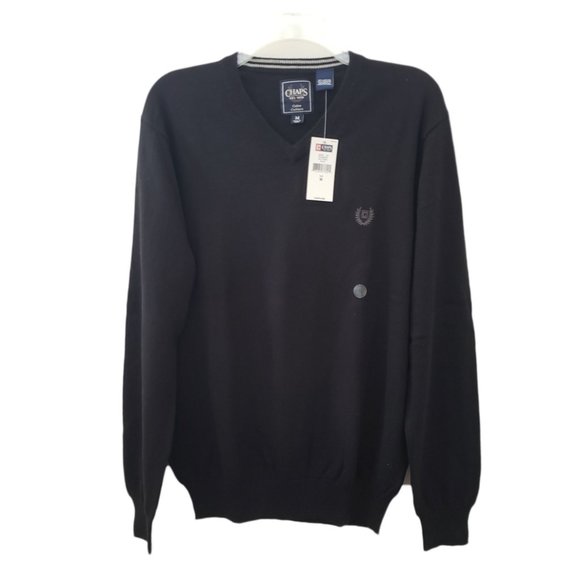 Chaps Men's Cashmere-Blend V-Neck LS Sweater Sz M - Picture 10 of 14